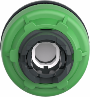 Head for illuminated push button, Harmony XB5, green, white, 30mm, universal LED, plain lens