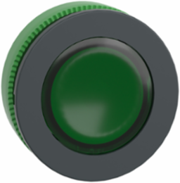 Head for illuminated push button, Harmony XB5, green, white, 30mm, universal LED, plain lens