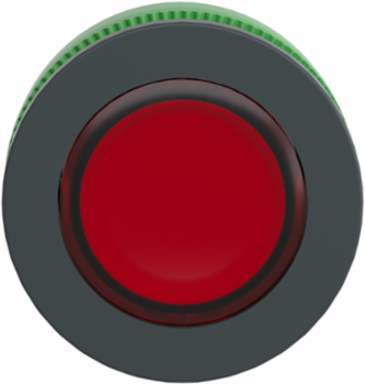 Head for illuminated push button, Harmony XB5, red, 30mm, universal LED, plain lens