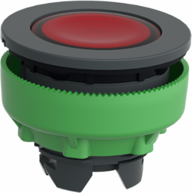 Head for illuminated push button, Harmony XB5, red, 30mm, universal LED, plain lens