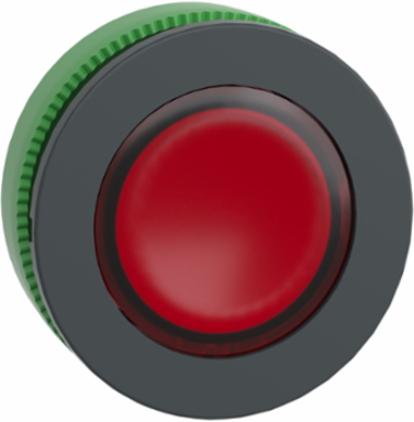 Head for illuminated push button, Harmony XB5, red, 30mm, universal LED, plain lens