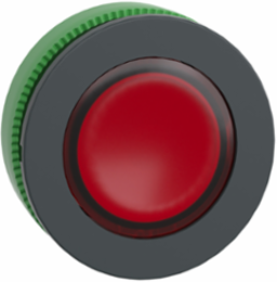 Head for illuminated push button, Harmony XB5, red, 30mm, universal LED, plain lens