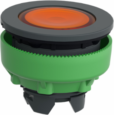Head for illuminated push button, Harmony XB5, orange, 30mm, universal LED, plain lens