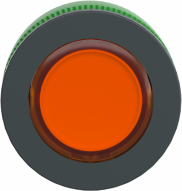 Head for illuminated push button, Harmony XB5, orange, 30mm, universal LED, plain lens