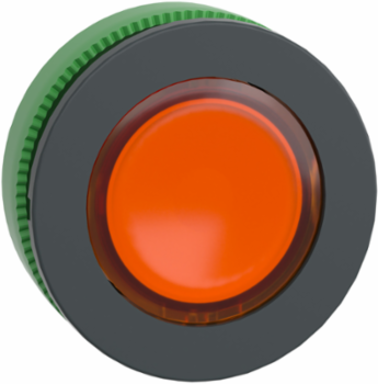 Head for illuminated push button, Harmony XB5, orange, 30mm, universal LED, plain lens