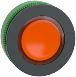 Head for illuminated push button, Harmony XB5, orange, 30mm, universal LED, plain lens