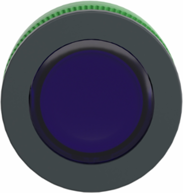 Head for illuminated push button, Harmony XB5, blue, 30mm, universal LED, plain lens