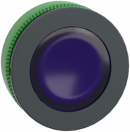 Head for illuminated push button, Harmony XB5, blue, 30mm, universal LED, plain lens