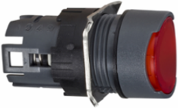 Illuminated Push Button Head, 16mm, Red Flush, Integral LED, Spring Return