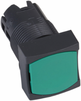 Harmony XB6 16mm Green Square Flush Push Button Head, Spring Return