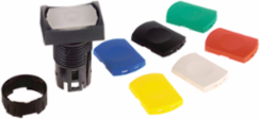 Head for non illuminated push button, Harmony XB6, rectang flush pushbutton Ø 16 spring return with 6 coloured caps unmarked