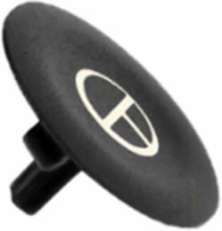 Black Round Pushbutton Cap Ø22 mm with White T Marking