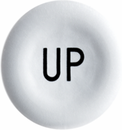 White Circular Pushbutton Cap Ø22 with "UP" Marking