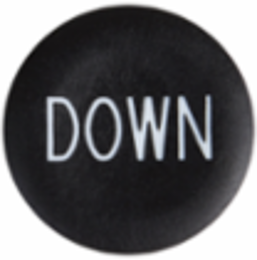 Harmony XB4 Black Circular Pushbutton Cap Ø22 with White Down Marking