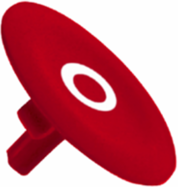 Harmony XB4 Red Pushbutton Cap Ø22 with White 'O' Marking