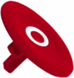 Harmony XB4 Red Pushbutton Cap Ø22 with White 'O' Marking