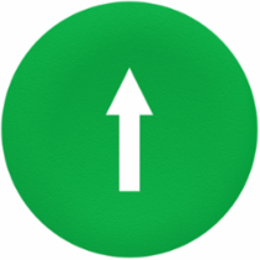 Green Push Button Cap with White Arrow, Compatible with Harmony XB4, Ø22
