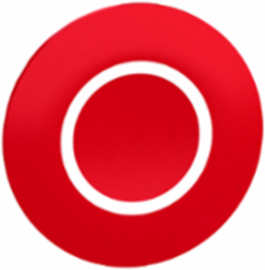 Red Marked Push Button Cap Ø22, Round Shape, Ergonomic Interface