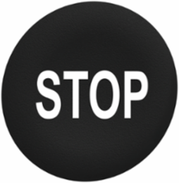 Harmony XB4/XB5 Black Flush Mount Push Button Cap with White STOP Marking