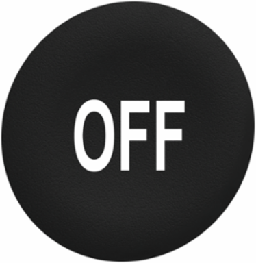 Harmony XB4/XB5 Black Flush Push Button Cap, Round, Marked 'OFF'