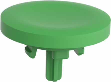 Antimicrobial Push Button Cap, Green, Flush Mount, Compatible with Harmony XB5/XB4