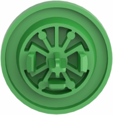 Antimicrobial Push Button Cap, Green, Flush Mount, Compatible with Harmony XB5/XB4