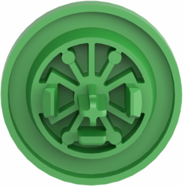 Antimicrobial Push Button Cap, Green, Flush Mount, Compatible with Harmony XB5/XB4