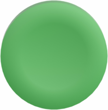 Antimicrobial Push Button Cap, Green, Flush Mount, Compatible with Harmony XB5/XB4