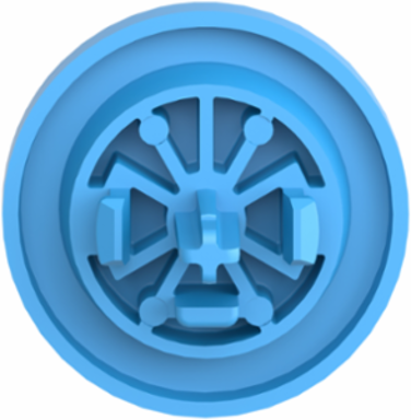Antimicrobial Blue Pushbutton Cap for Harmony XB5 XB4, Flush Mount, Set of 1