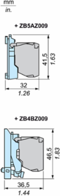 Harmony XB4 Single Contact Block 1NO, IP20, -40-70 C