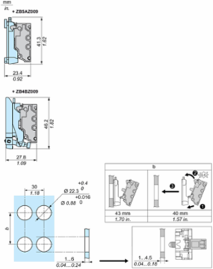 Harmony XB4 Single Contact Block, 1NO, IP20, 10A, Silver Alloy