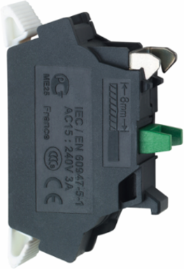Harmony XB4 Single Contact Block, 1NO, IP20, 10A, Silver Alloy