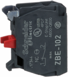 Harmony XB4 Single Contact Block, 1 NC, Silver Alloy, Screw Clamp Terminals