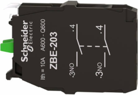 Harmony XB4 Double Contact Block, 2NO, IP20, Silver Alloy, 0.02 kg