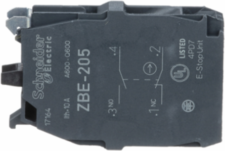 Double Contact Block Harmony XB4, 1NO+1NC, IP20 Protection