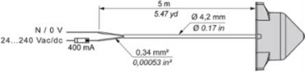 Harmony XB5R Wireless Relay Antenna, IP65, 5m Cable, 24-240V AC/DC