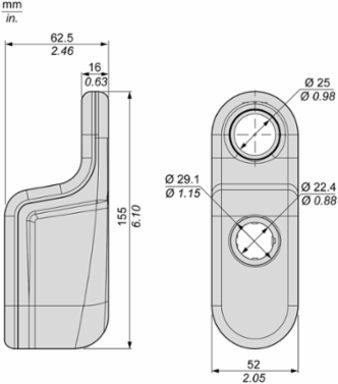 Harmony XB5R Wireless Batteryless Transmitter 22 mm, 1 Action Push-button