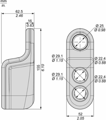 Wireless Batteryless Pushbutton Transmitter, 22 mm, 0.2 kg, IP65