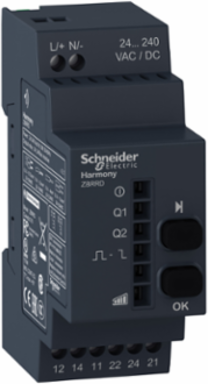 Programmable Receiver 24-240V AC/DC, 2 Relays, 36 mm Width