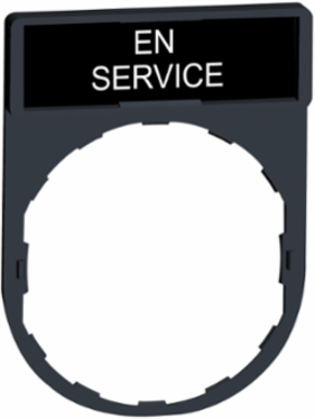 Legend Holder, 30 x 40mm, Plastic, White "EN SERVICE" Marking