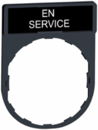 Legend Holder, 30 x 40mm, Plastic, White "EN SERVICE" Marking