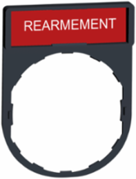 Harmony XB4 Legend Holder 30 x 40 mm Plastic, Red "REARMEMENT" Marking