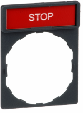 Legend Holder 30x40mm for Harmony XB4, Plastic, Marked STOP
