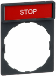 Legend Holder 30x40mm for Harmony XB4, Plastic, Marked STOP