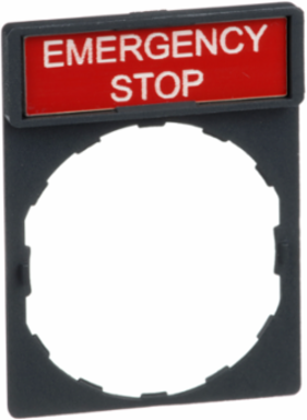 Harmony XB4 Legend Holder 30 x 40mm Plastic EMERGENCY STOP