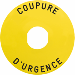 Harmony Emergency Stop Legend 90 mm, Yellow Plastic, French Marking