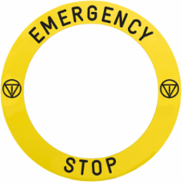 Harmony XB4/XB5 90mm Emergency Stop Marked Legend, Black on Yellow