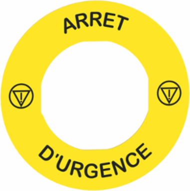 Harmony XB4 Emergency Stop Legend Holder 60mm Plastic Yellow