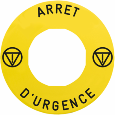 Harmony XB4 Emergency Stop Legend Holder 60mm Plastic Yellow