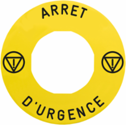 Harmony XB4 Emergency Stop Legend Holder 60mm Plastic Yellow